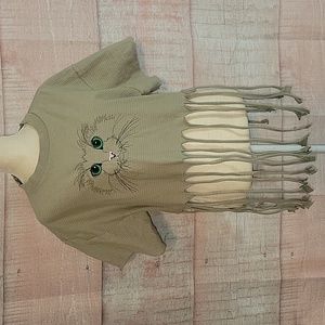 Lexington Kitty Crop Top with Fringe size L.